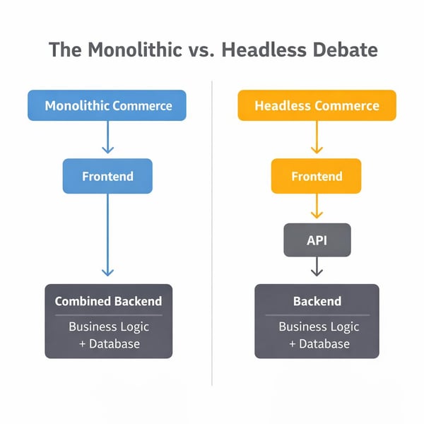 A clean, side-by-side visual comparing monolithic_