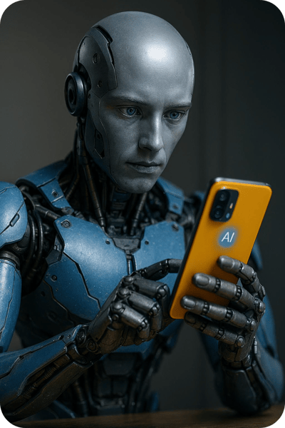 AI Dude with Phone
