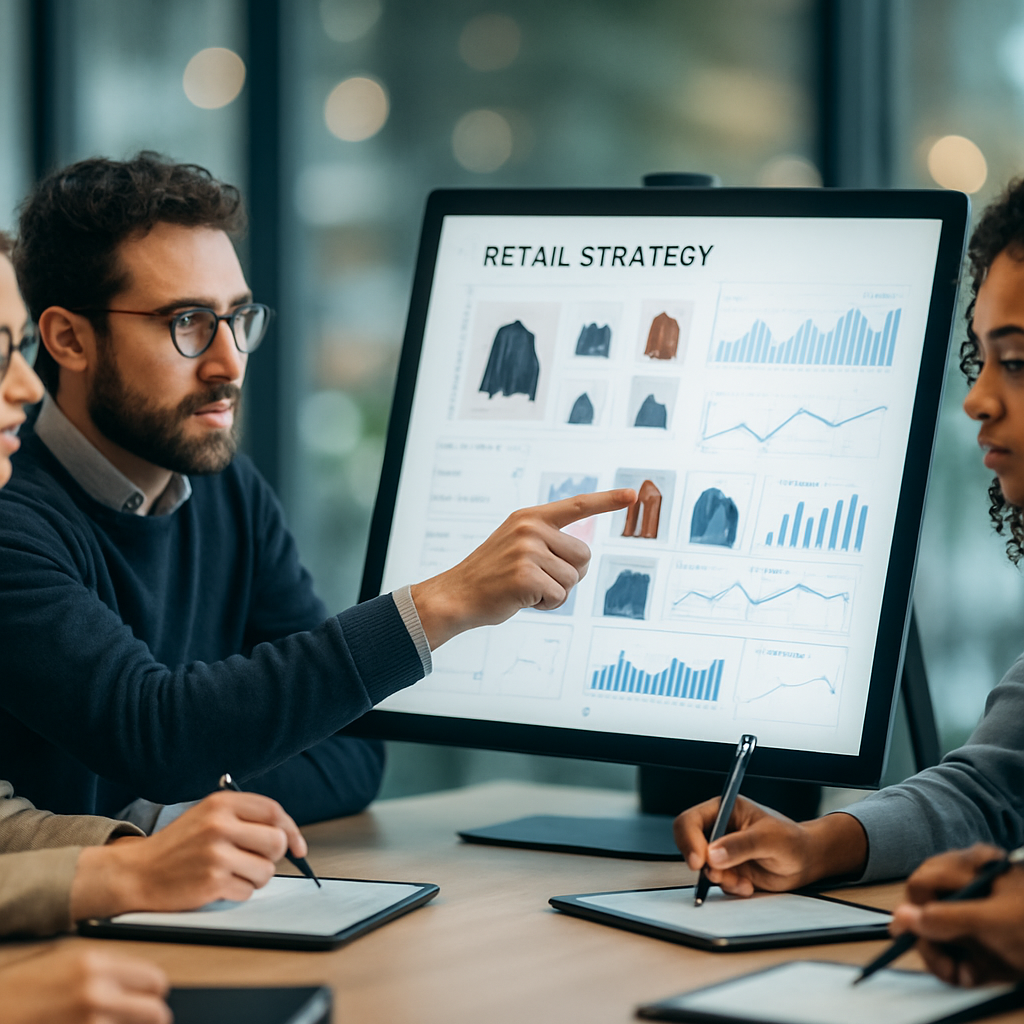 A candid highquality photo of a diverse group of focused professionals at a modern conference workshop table They are collaborating around a surfacehu-1