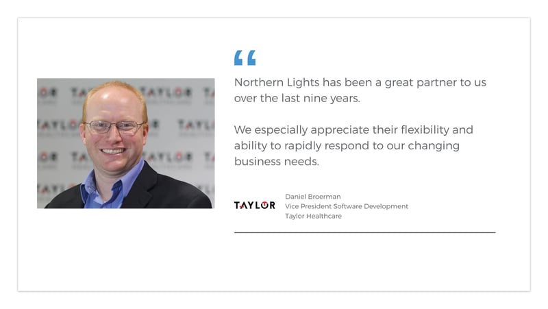 Testimonial from a customer using Northern Lights staff augmentation services