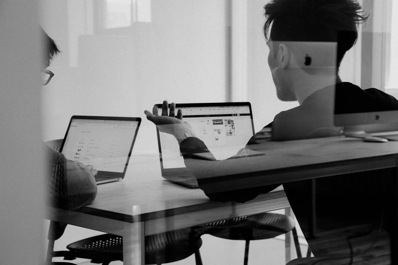 Two developers reviewing their coding